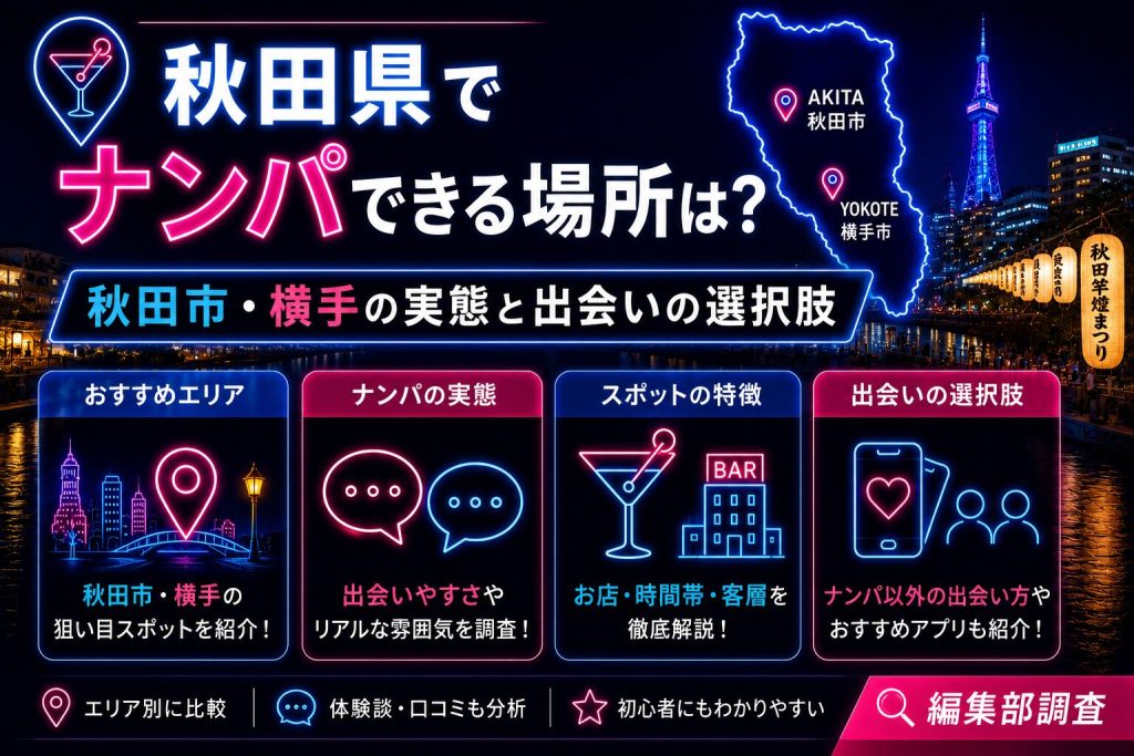 秋田県でナンパできる場所は？秋田市・横手の実態と出会いの選択肢