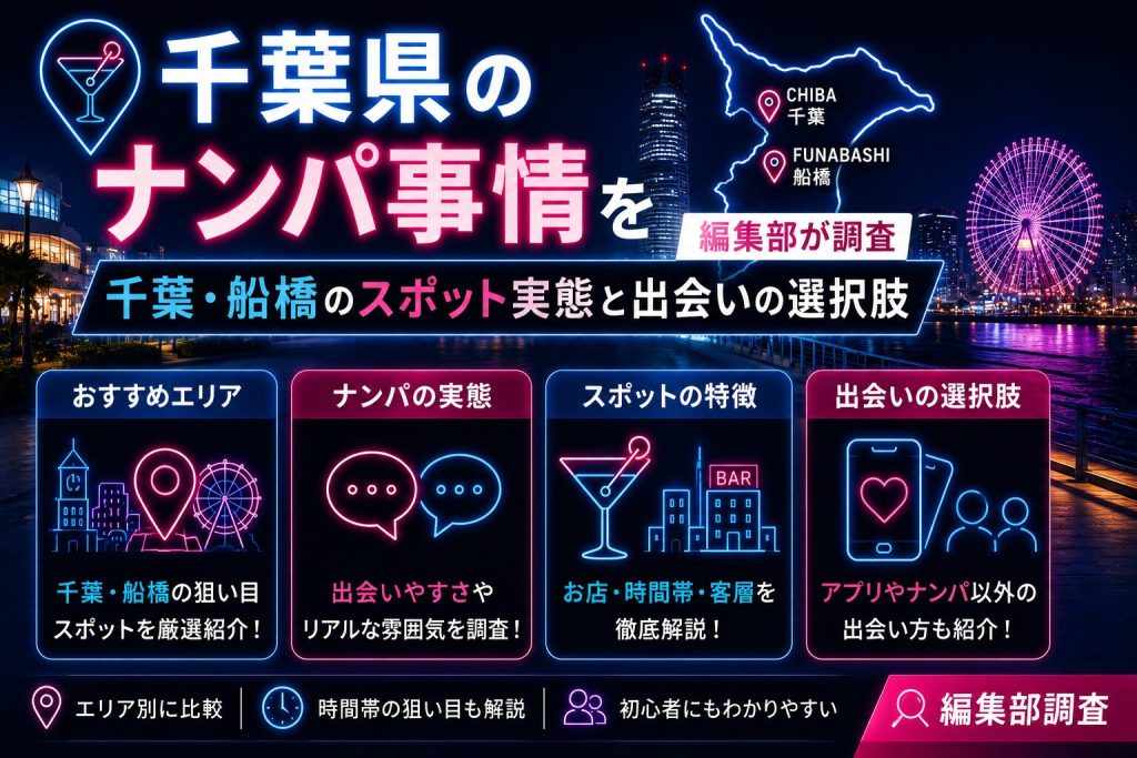 千葉県のナンパ事情を編集部が調査｜千葉・船橋のスポット実態と出会いの選択肢