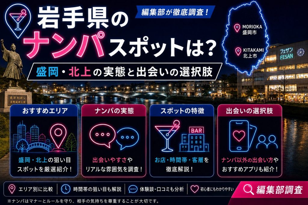 岩手県のナンパスポットは？盛岡・北上の実態と出会いの選択肢