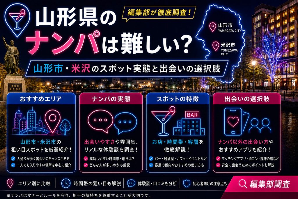 山形県のナンパは難しい？山形市・米沢のスポット実態と出会いの選択肢